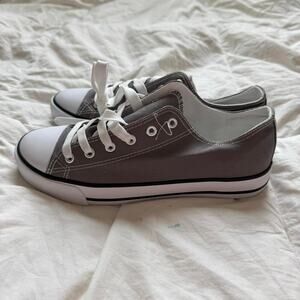 Grey and white canvas trainers women’s 8 casual sneakers